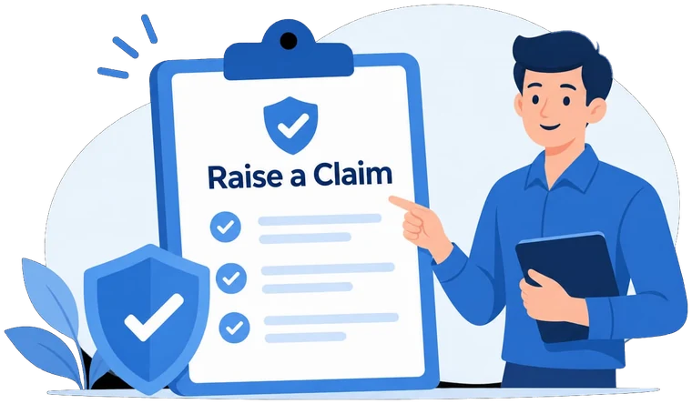 A man pointing at a claim form